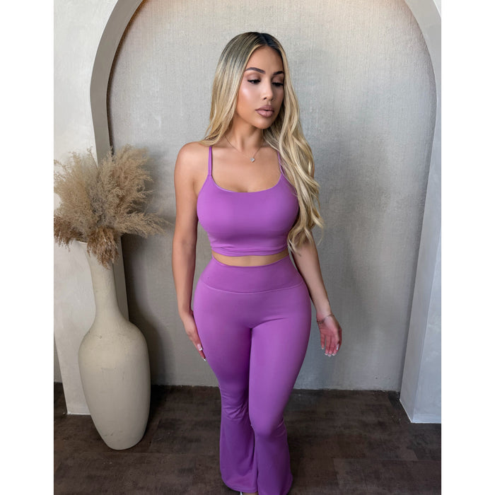 Wendy Criss Cross Sports Bra (Mulberry)