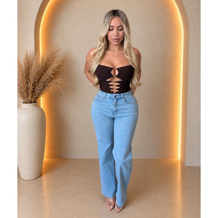 Ashley Denim Wide Stretch Jeans (Light Wash)