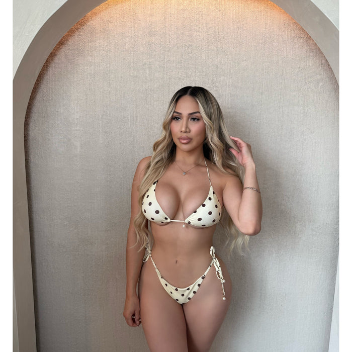 Jenny Polka Dot 2 Piece Bikini Set (Yellow)