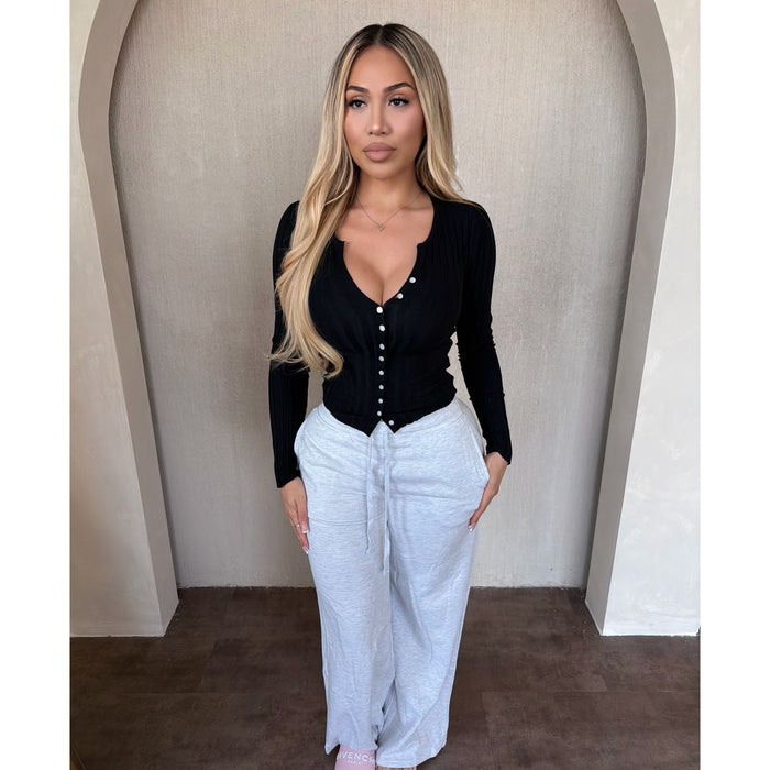 Nena Cozy Wide Leg Pants (White)