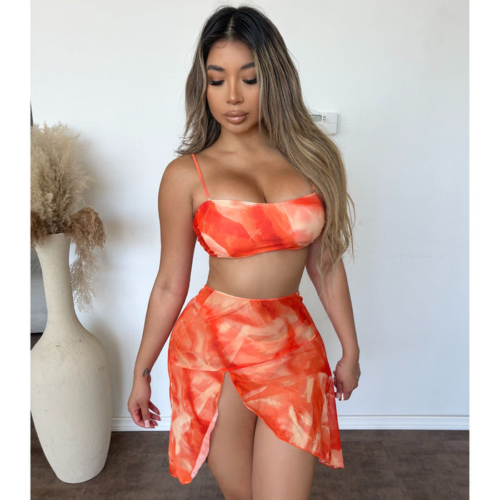 Sandy 3 Piece Bikini Set (Orange)