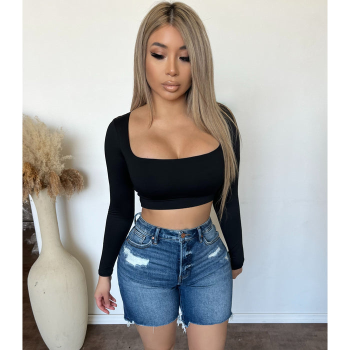 Jason High Rise Loose Fit Shorts (Dark)