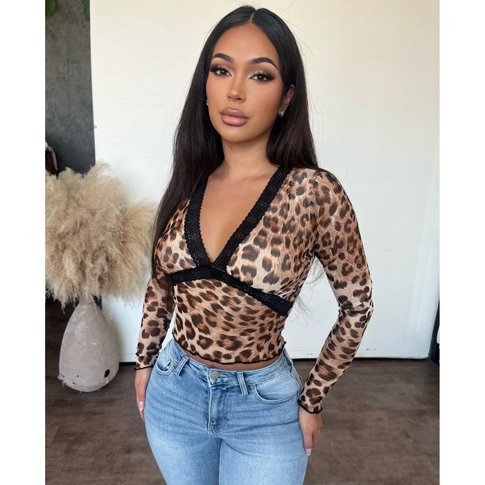 Bella Leopard Lace Top (Leopard)