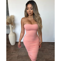Hannah Long Tube Dress (Peach)