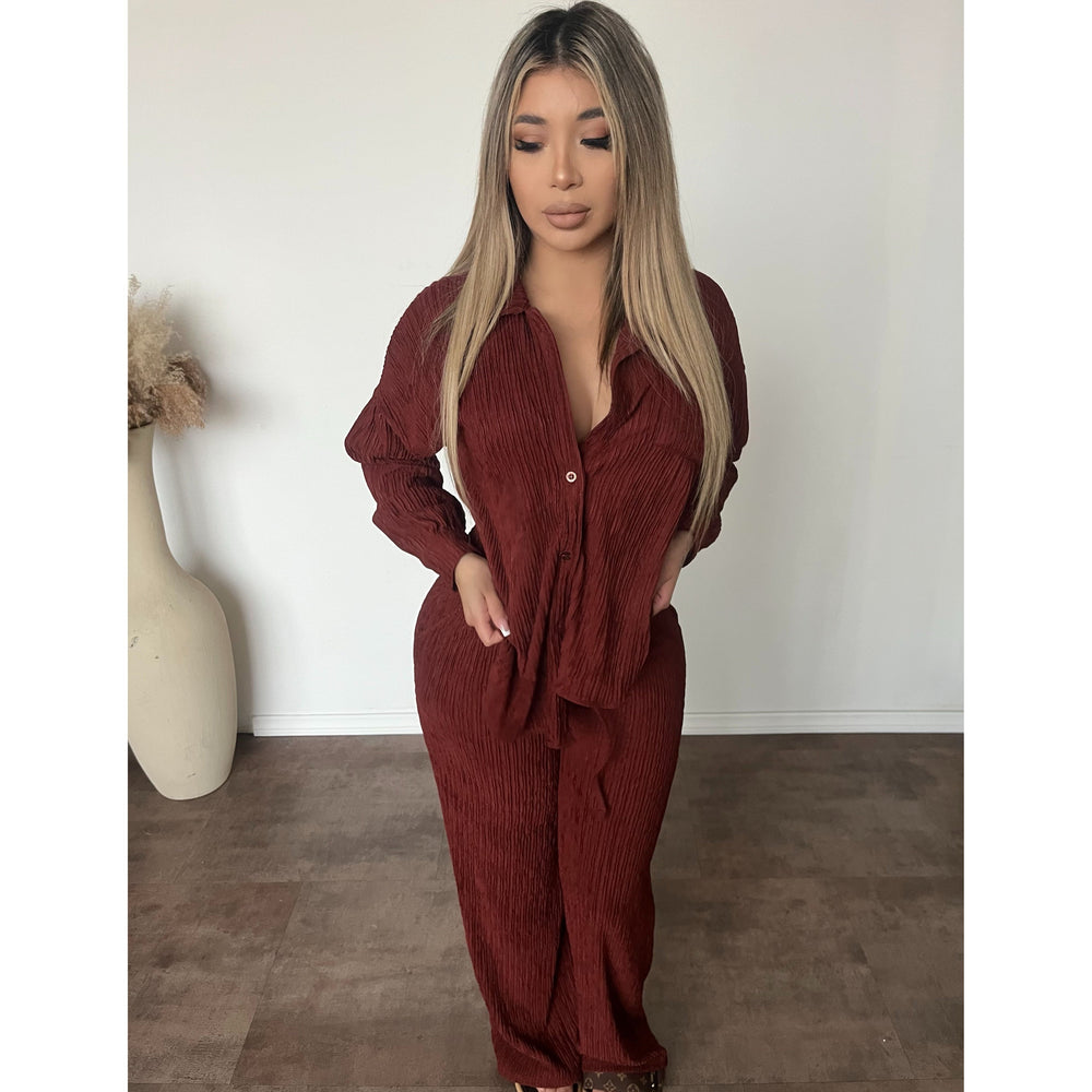 Mila Crinkled Set (Ancora Red)