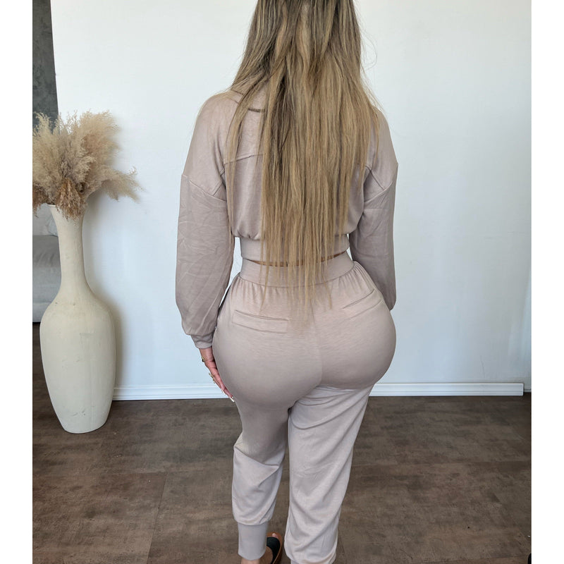 Karina Double Soft 2 Piece Set (Taupe Marl)