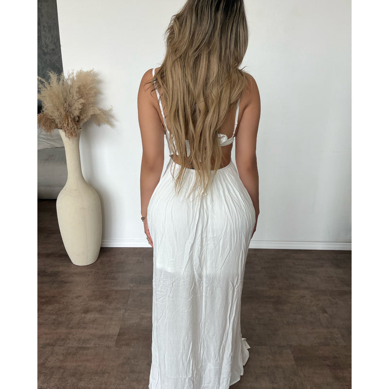 Gigi Linen Dress (Off White)