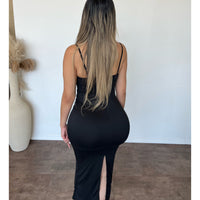 Leah Maxi Strapped Dress (Black)