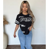Angel Race Car T Shirt (Washed Balck)