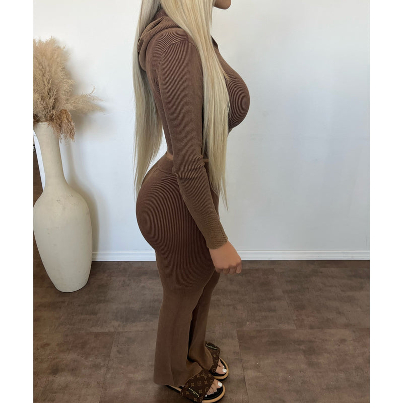 Ashley Hoodie Matching Set (Brown)