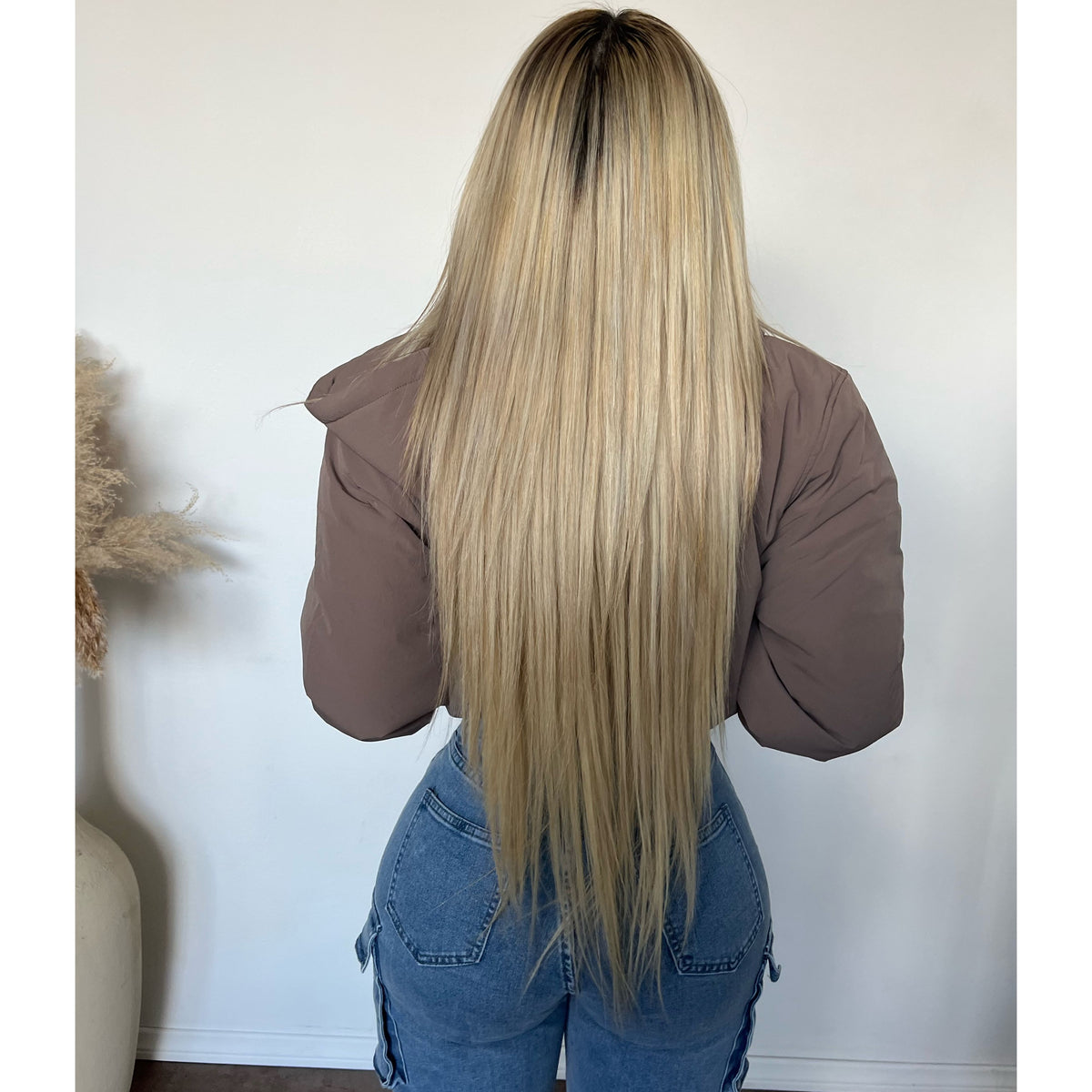 Daniella Cropped Zip Hoodie (Cocoa)