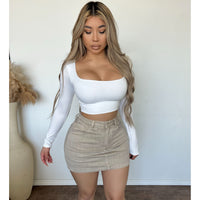 Hailey High Rise Skort (Lurex Taupe)