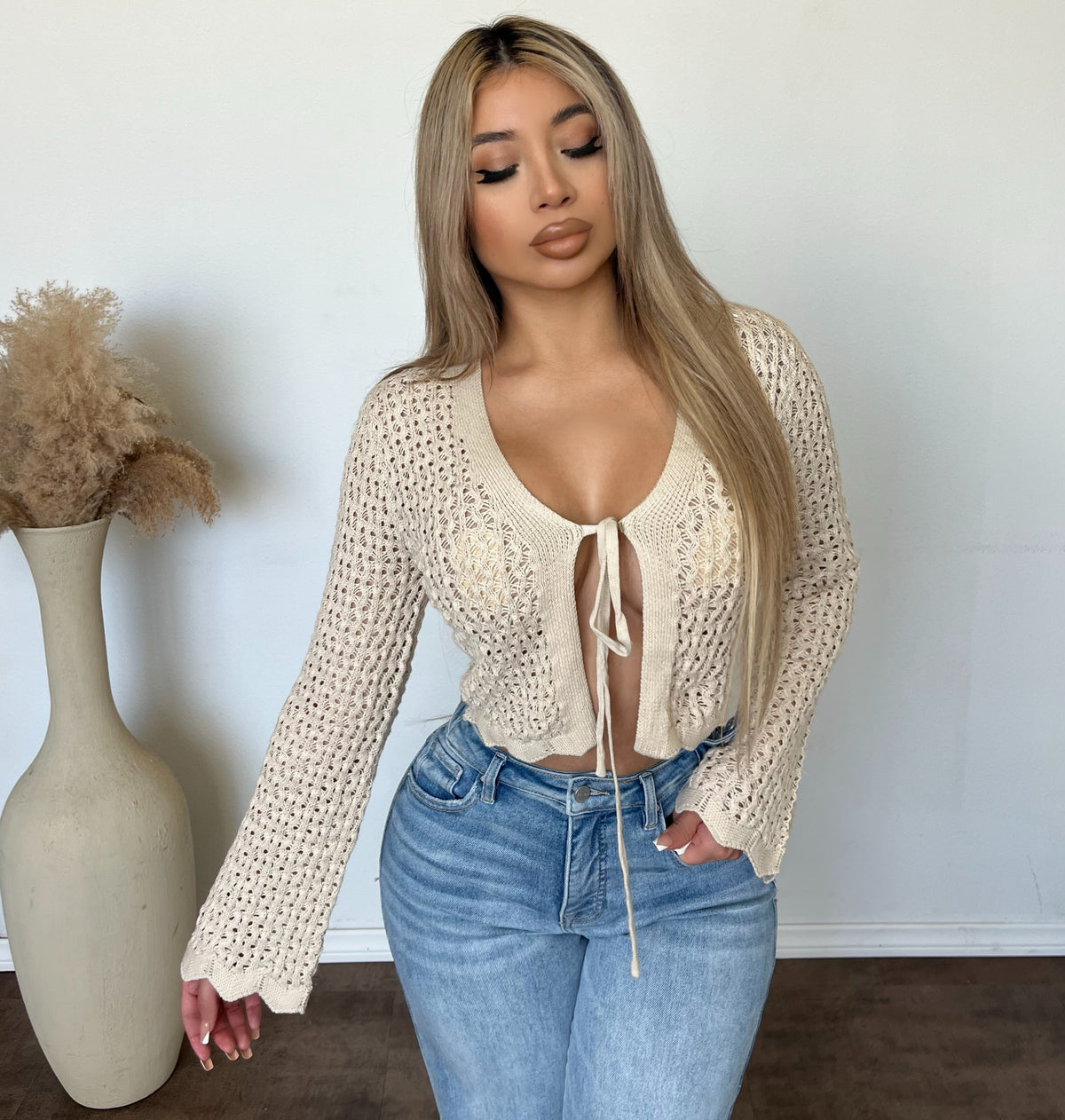 Alyssa Cardigan Sweater (Natural)