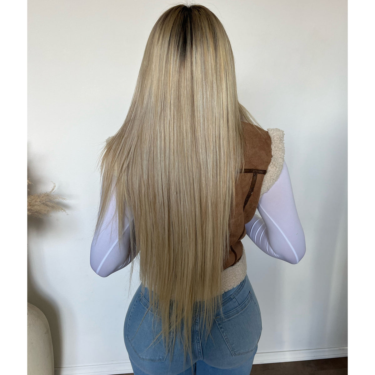 Megan Suede Vest Jacket (Brown)