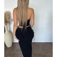 Darlene Matching Set W Halter Top (Black)