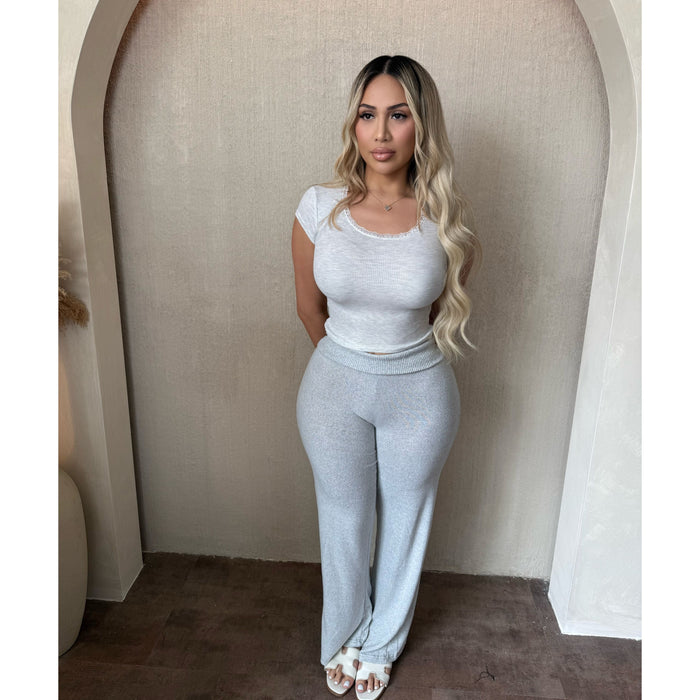 Linda Fold Over Comfy Pants (H Grey)