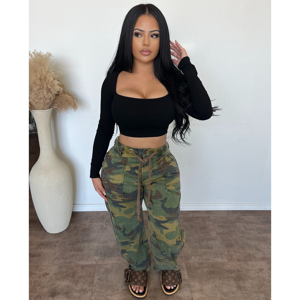 Cami Wide Leg Camo Pants (Camo)