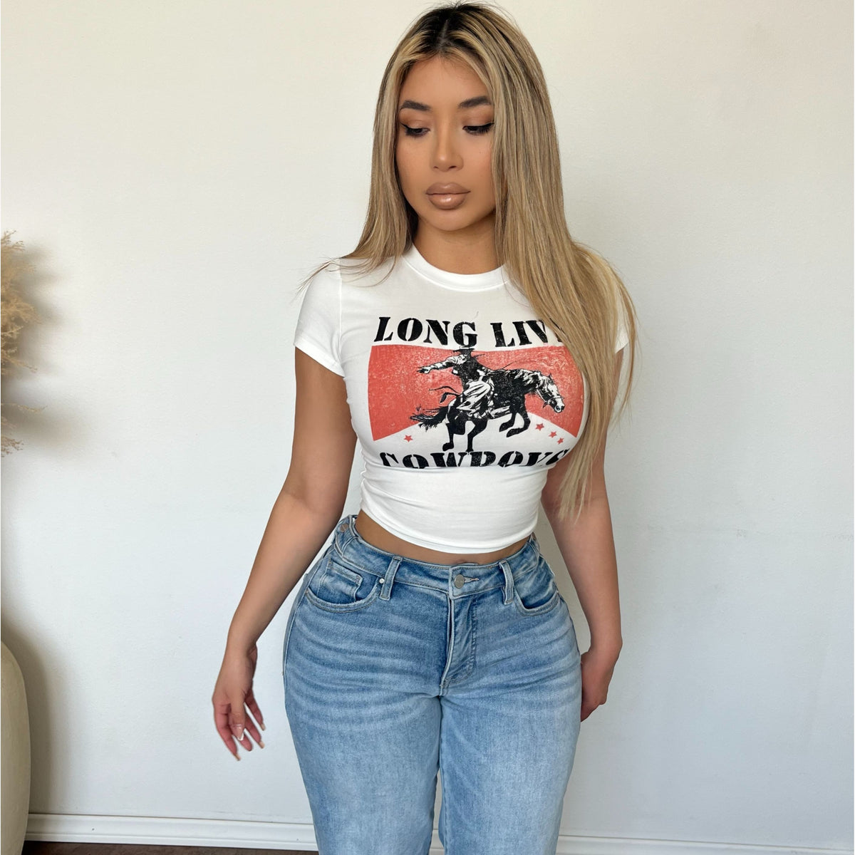 Long Live Cowboy Baby Tee (Ivory)