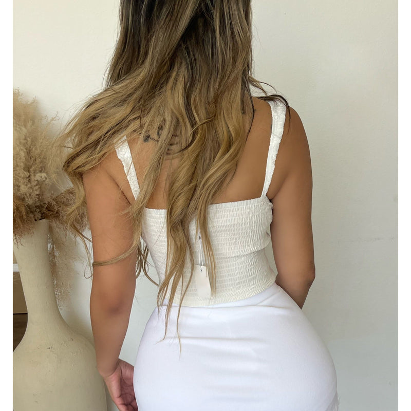 Zoe Top W Pink Lace (White)