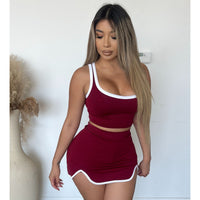 Melly Matching Skort Set (Burgundy)