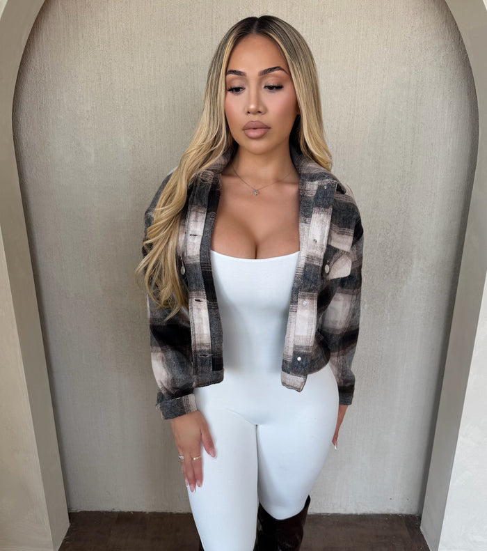Eve Plaid Cropped Flannel (Anahi Plaid)