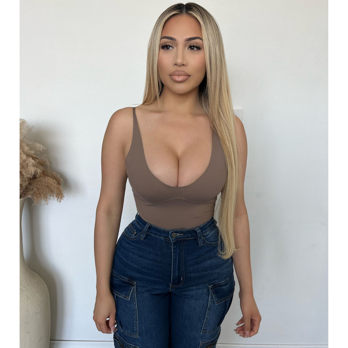 Bust Shaping Strap Bodysuit (Mocha)