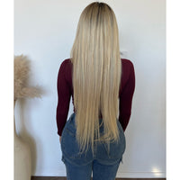 Sarah Round Neck Long Sleeve Top (Burgundy)