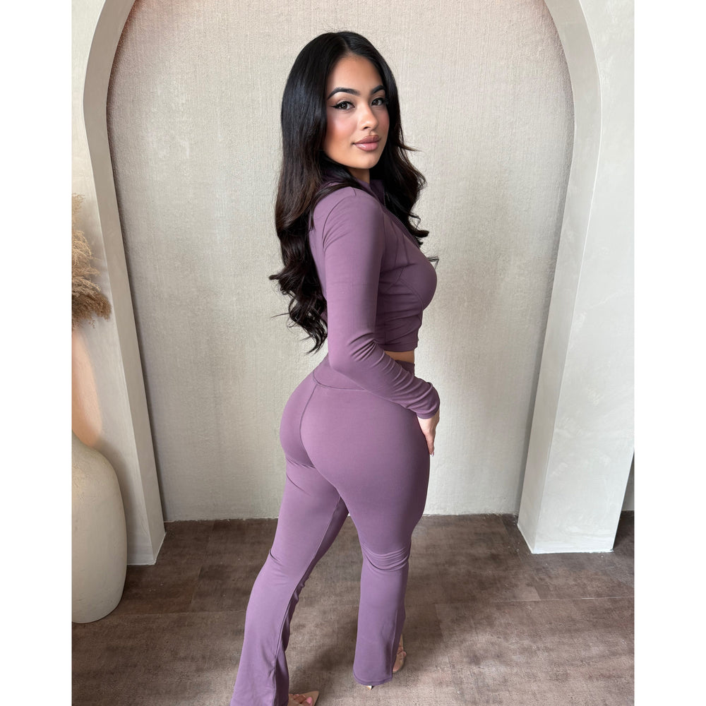 Karen Flare Gym Pants (Mulberry)