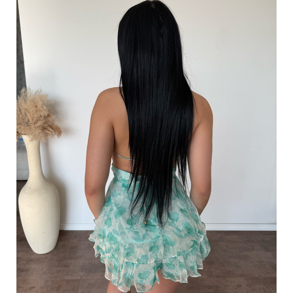 Kindle Flower Print Dress (Turquoise)