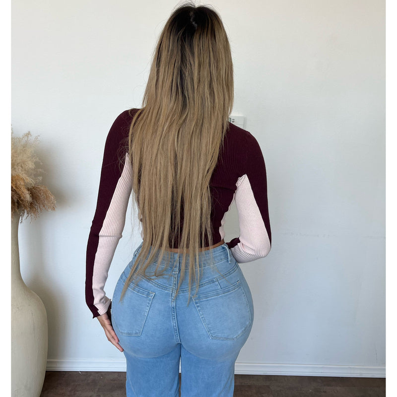 Heria Lettering Zip Up Jacket (Burgundy/Pink)