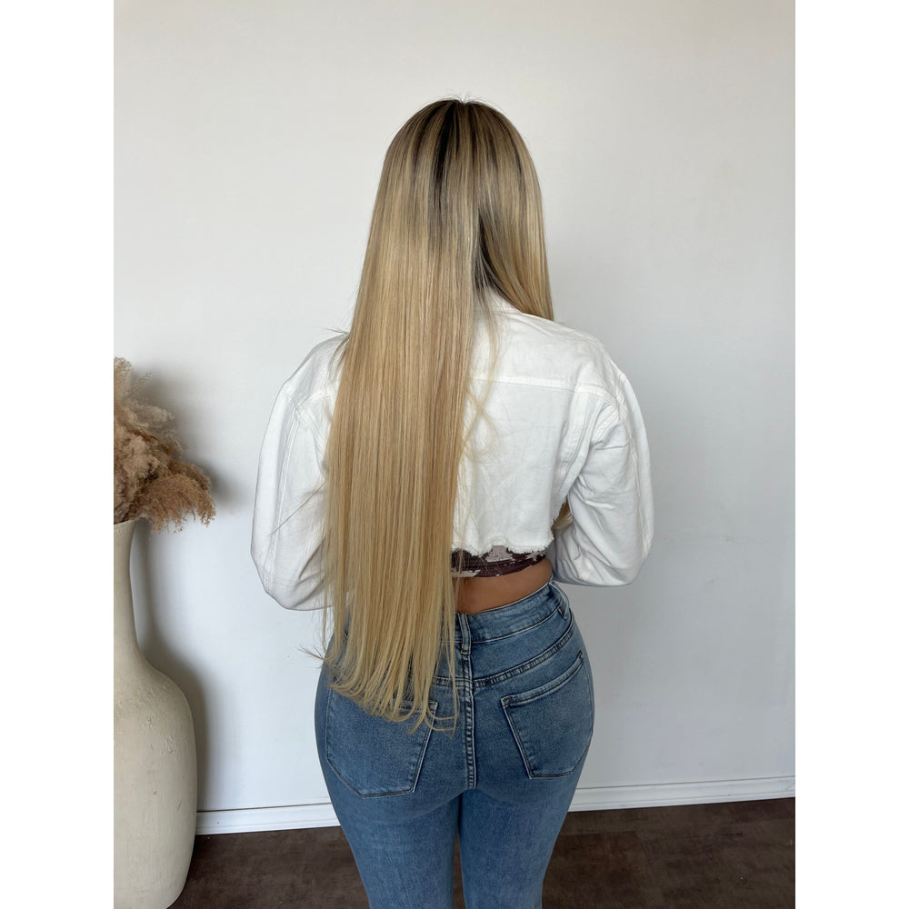 Zella Cropped Denim jacket (Ivory)
