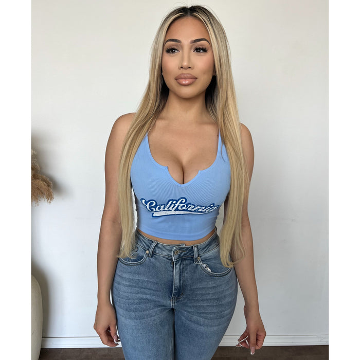 California Front Tank Top (Marina Blue)