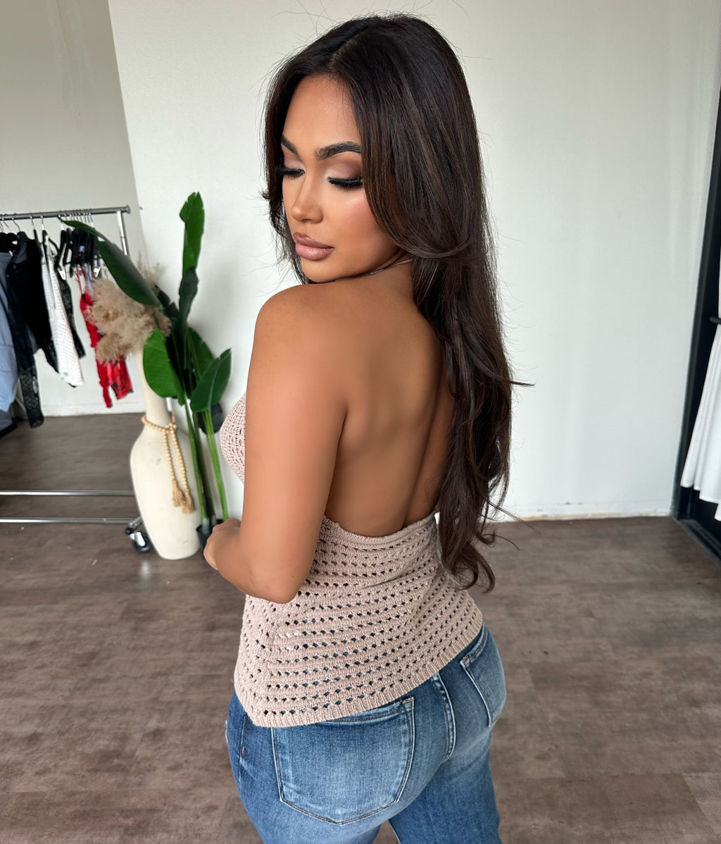Vanessa Knitted Top (Taupe)