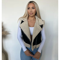 Megan Suede Vest Jacket (Black)