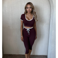 Arianna 2 Piece Soft Gym Set (Wine)