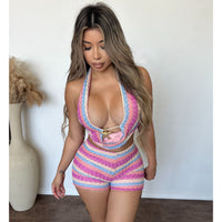 Hailey 2pc Knitted Short Set (Pink)