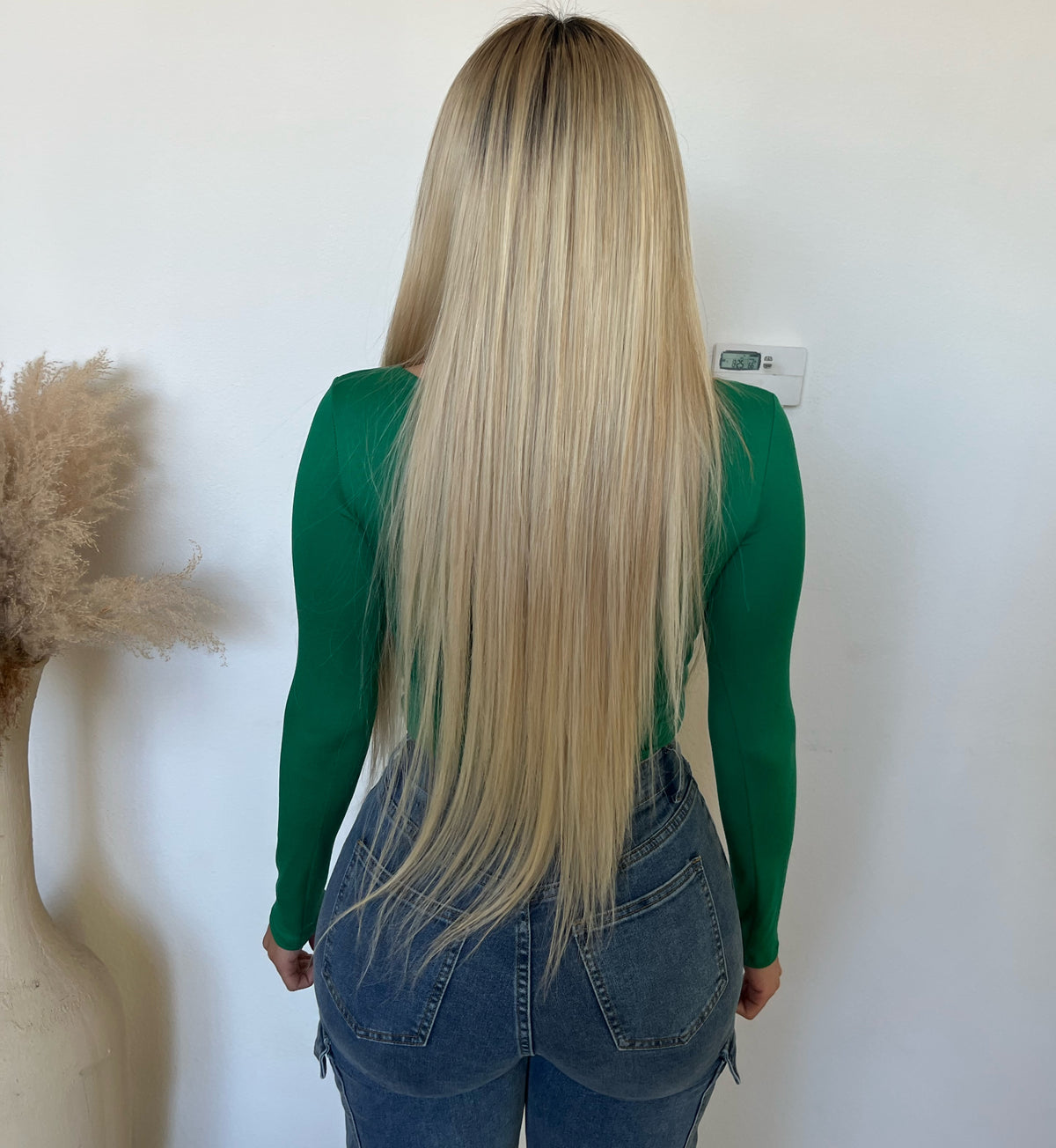 Doreen Scoop Neck Long Sleeve Top (Green)