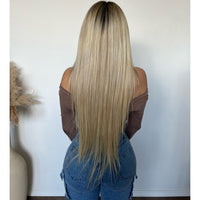 Makayla Deep V Neck Long Sleeve Top (Brownie)