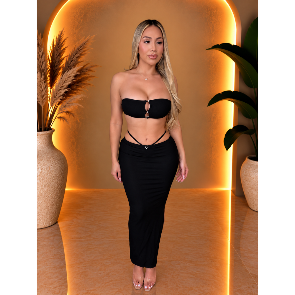 Daniella Matching Dress Set (Black)
