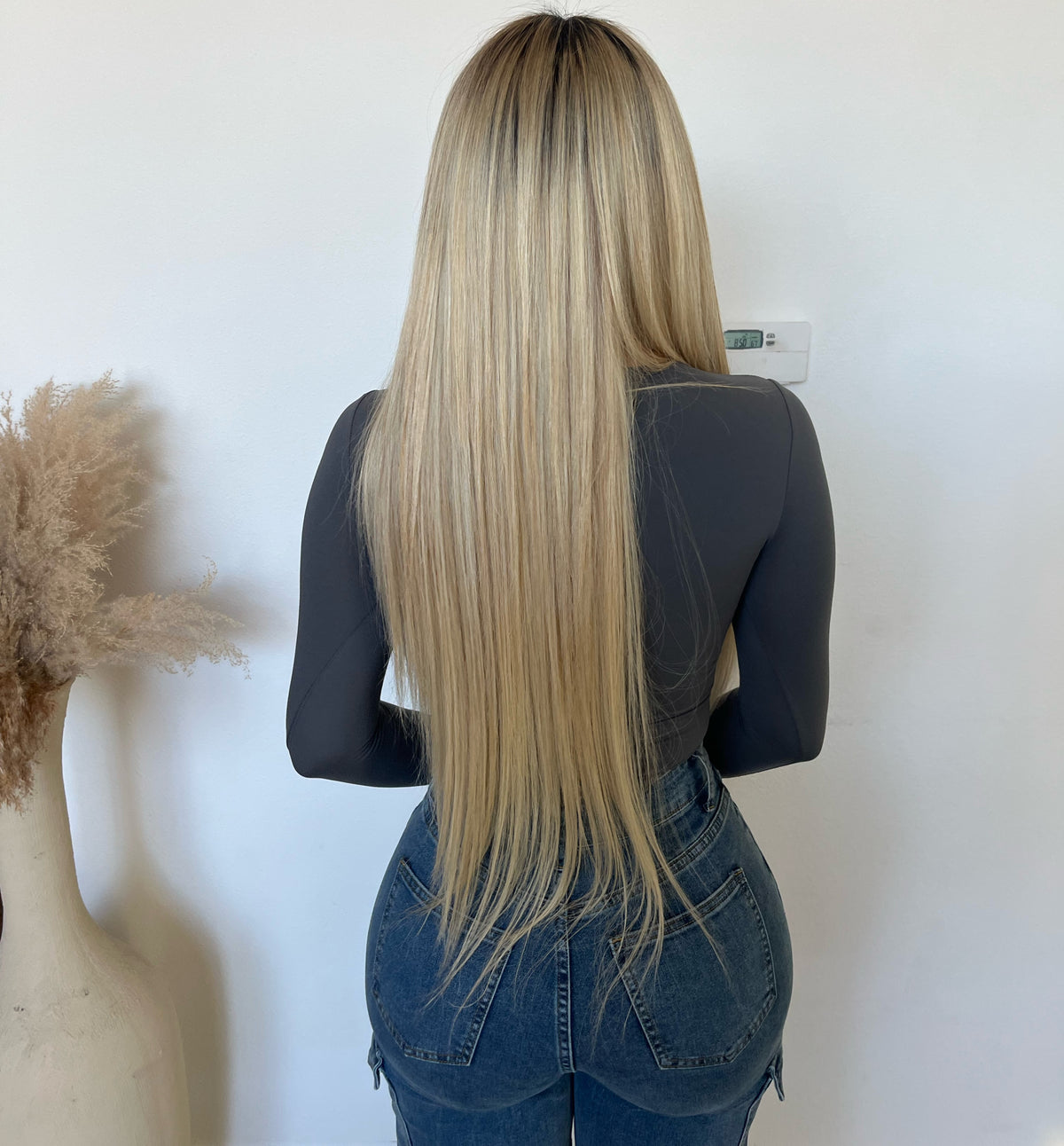 Sarah Round Neck Long Sleeve Top (Grey)