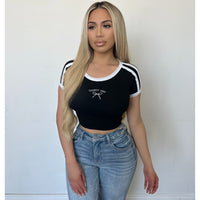 Elsy Rib Bow Top (Black)