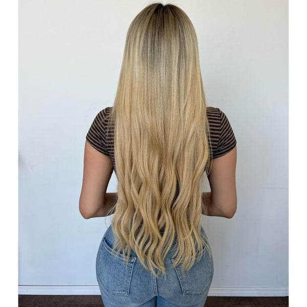 Bianca Stripe V Neck Tee (Coco/Stripes)