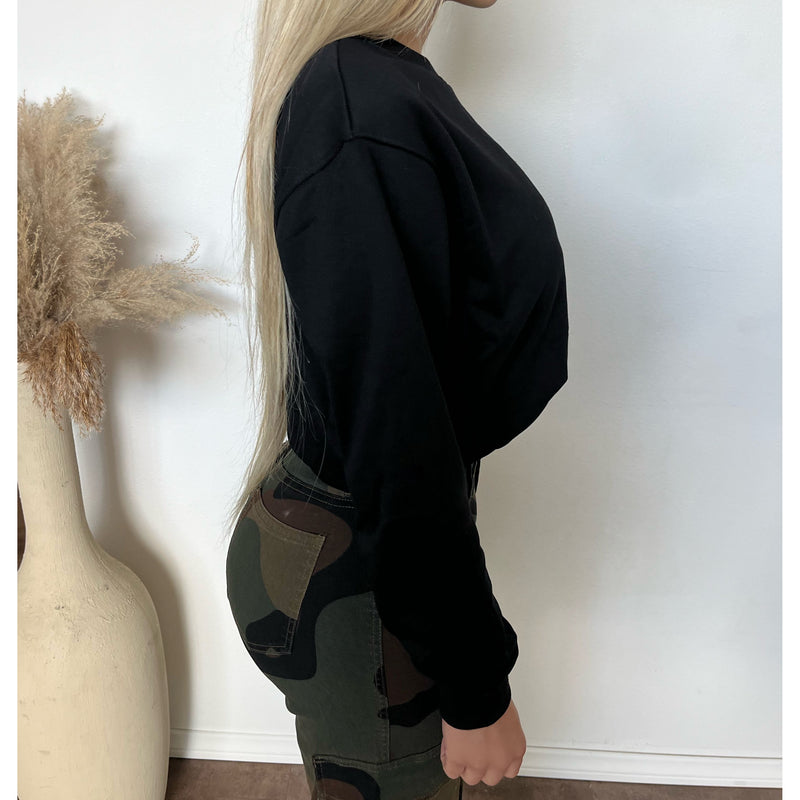 Marissa Bubble Sweatshirt (Black)