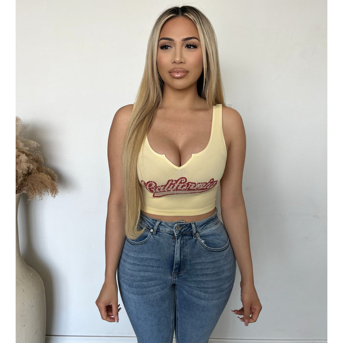 California Front Tank Top (French Vanilla)