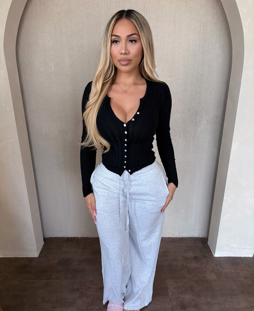 Nena Cozy Wide Leg Pants (White)
