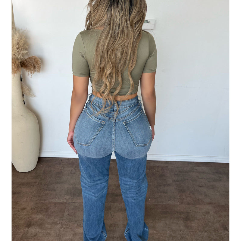 Steve High Rise Dad Jeans W Stretch (Medium)