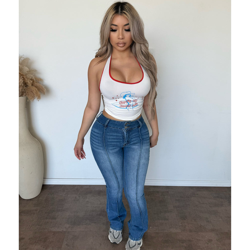Sofia Flare Jeans W Flap Back Pockets (Denim)