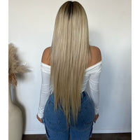 Makayla Deep V Neck Long Sleeve Top (White)