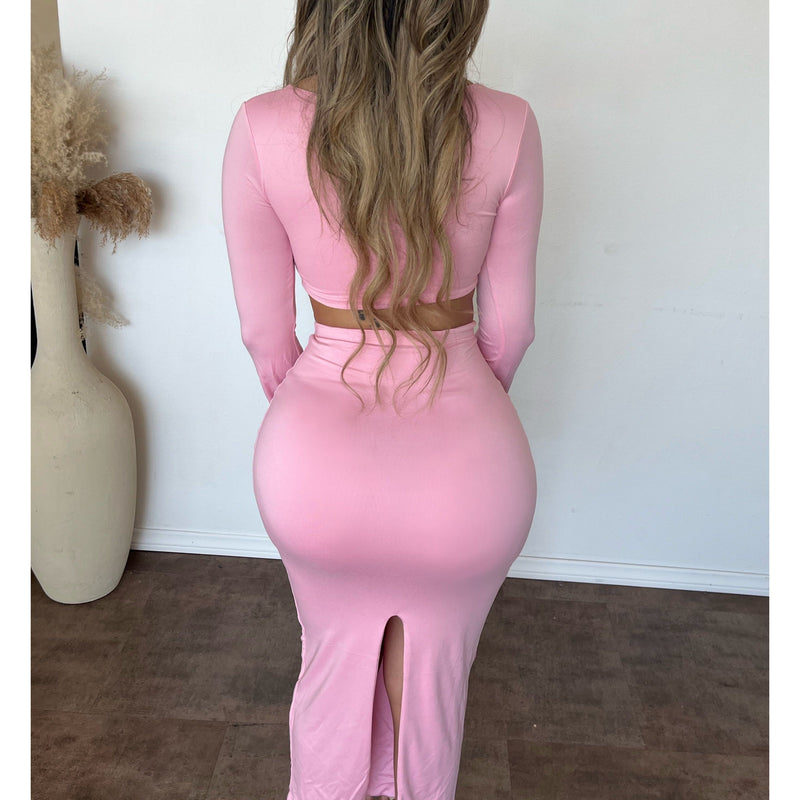 Sherald 2 Pc Maxi Dress (Pink)