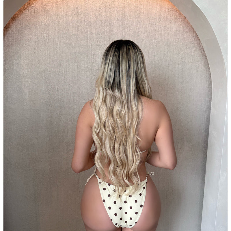 Jenny Polka Dot 2 Piece Bikini Set (Yellow)
